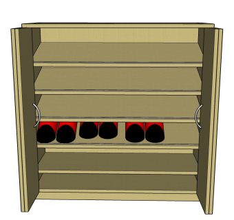 现代风格鞋柜草图大师模型，鞋柜sketchup模型下载