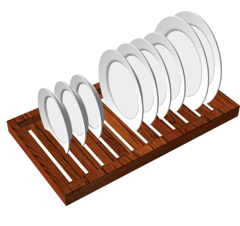 碟杯架草图大师模型，杯碟架SU模型下载