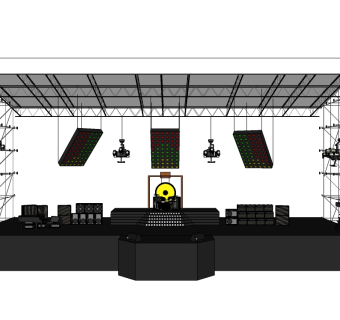 现代舞台草图大师模型，舞台SU模型下载
