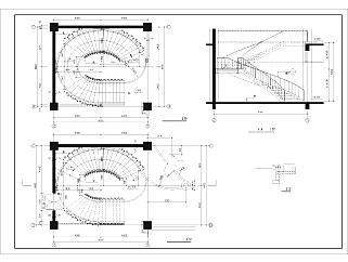 某椭圆楼梯详图CAD图纸下载