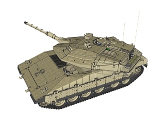 以色列Merkava梅卡瓦MK4型<em>坦克</em>草图大师模型，<em>坦克</em>SU...