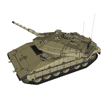 以色列Merkava梅卡瓦MK4型坦克草图大师模型，坦克SU模型下载