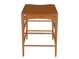 现代实木吧椅su模型，<em>椅子</em>草图大师模型下载