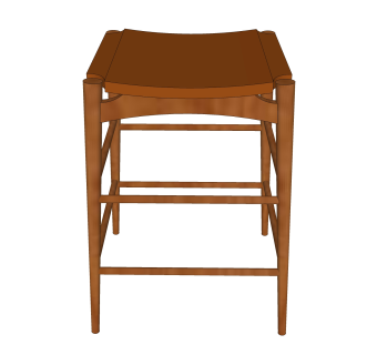 现代实木吧椅su模型，椅子草图大师模型下载