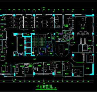 新中式禅意办公室CAD施工图附效果图，CAD建筑图纸免费下载