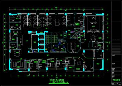 新中式禅意办公室CAD施工图附效果图，CAD建筑图纸免费下载