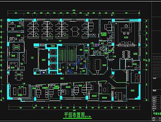 新中式禅意办公室CAD施工图附效果图，CAD建筑图纸免费下载