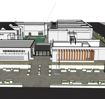 新中式建筑会所模型，sketchup模型免费下载