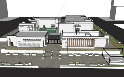 新中式建筑会所模型，sketchup模型免费下载