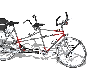 现代双人自行车SKB模型，双人自行车草图大师模型下载