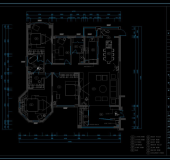 现代简约大宅灰蓝畅想施工图全套及实景图，CAD建筑图纸免费下载