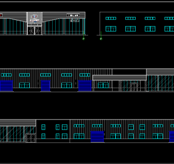 4S汽车店建筑施工图，汽车点CAD施工图纸下载
