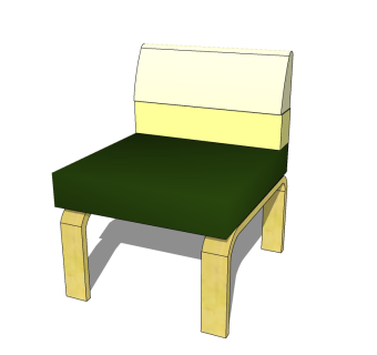 日式单椅skb模型分享，椅子SU模型下载