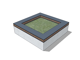 <em>现代方形</em>树池skb模型分享，树池坐凳草图大师模型下载