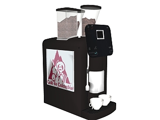 现代半自动咖啡机sketchup模型，<em>餐具</em>草图大师模型下载