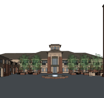 欧式酒店草图大师模型，酒店sketchup模型免费下载