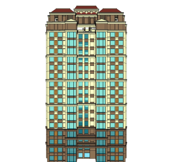 欧式住宅楼草图大师模型，住宅楼su模型下载