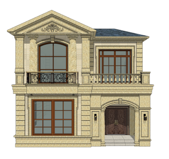 欧式别墅su模型，别墅sketchup模型下载