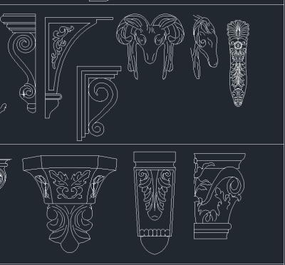原创精美雕花cad素材,图库CAD建筑图纸下载