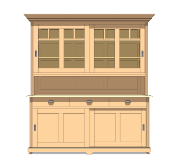 中式实木酒柜草图大师模型，酒柜su模型下载
