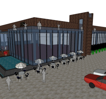 现代售楼处skb模型分享，售楼中心SU模型下载