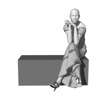 现代模特草图大师模型，模特SKB文件下载