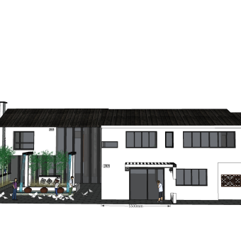 中式别墅草图大师模型，别墅sketchup模型
