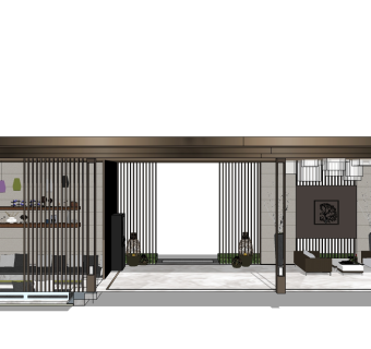 廊架凉亭草图大师模型下载、廊架su模型下载