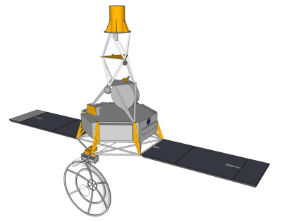 现代太空卫星草图大师模型下载，卫星sketchup模型