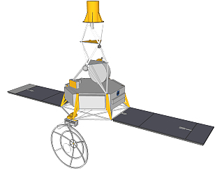 现代<em>太空</em>卫星草图大师模型下载，卫星sketchup模型