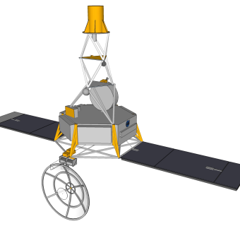 现代太空卫星草图大师模型下载，卫星sketchup模型