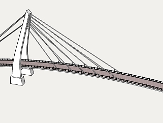 现代跨河<em>大桥</em>草图大师模型，跨河<em>大桥</em>su模型下载