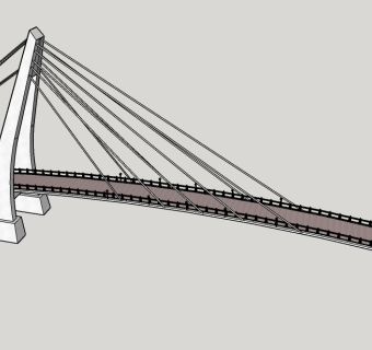 现代跨河大桥草图大师模型，跨河大桥su模型下载
