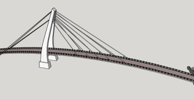 现代跨河大桥草图大师模型，跨河大桥su模型下载