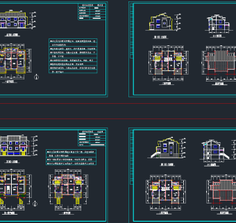 全套别墅CAD施工图，别墅CAD建筑图纸下载