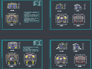 全套别墅CAD施工图，别墅CAD建筑图纸下载