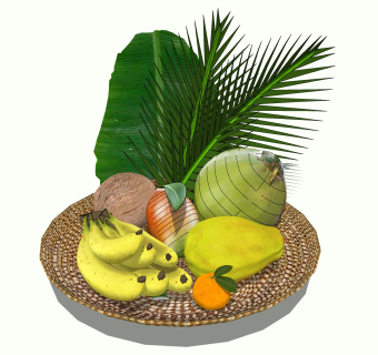  现代水果草图大师模型，食物SU模型下载