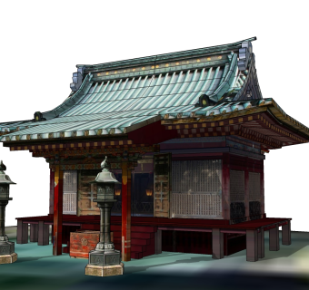日式古建筑草图大师模型下载、日式古建筑su模型下载
