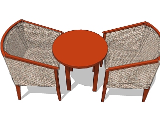 日式<em>桌椅</em>草图大师模型，<em>桌椅组合</em>skp文件下载
