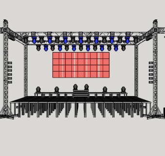 现代舞台草图大师模型，舞台SU模型下载