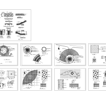 水池底和道路铺装CAD工程图纸下载
