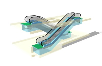 现代手扶电梯草图大师模型，手扶电梯sketchup模型免费下载