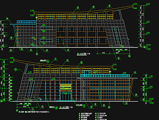 企业办公楼建筑施工图纸，企业办公楼CAD工程图下载