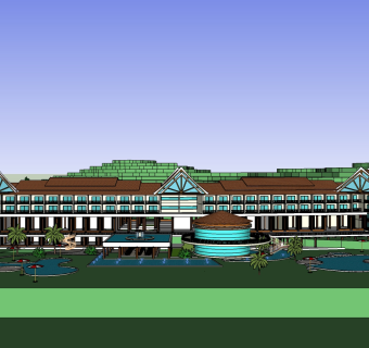 酒店草图大师模型下载、酒店su模型下载