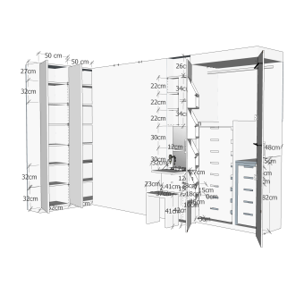 现代简约衣柜草图大师模型，衣柜SKP模型下载