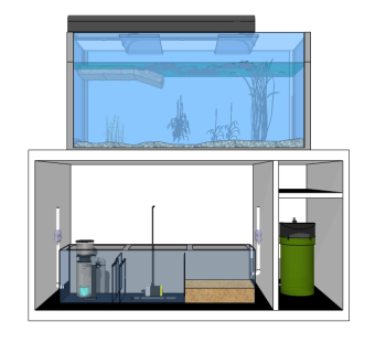 现代定做玻璃鱼缸SU模型，鱼缸skp文件下载