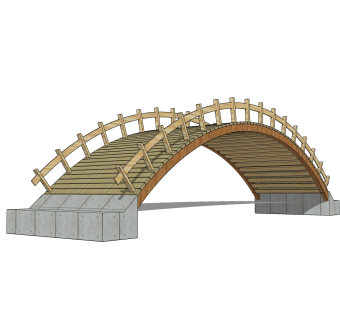 拱桥草图大师模型下载，sketchup拱桥模型分享