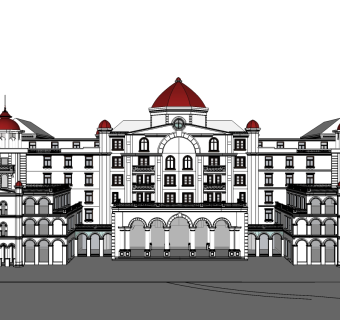 豪华酒店草图大师模型下载、豪华酒店su模型下载