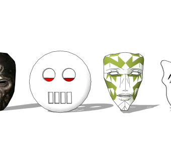  现代节日面具草图大师模型，面具sketchup模型下载