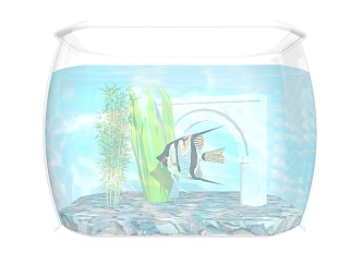 现代<em>玻璃鱼缸</em>SU模型，鱼缸skp文件下载